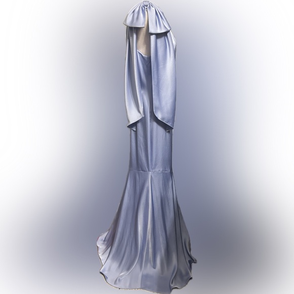 NWT Aidan Mattox SZ 6 lavender floor length mermaid one shoulder style gown - Picture 7 of 8